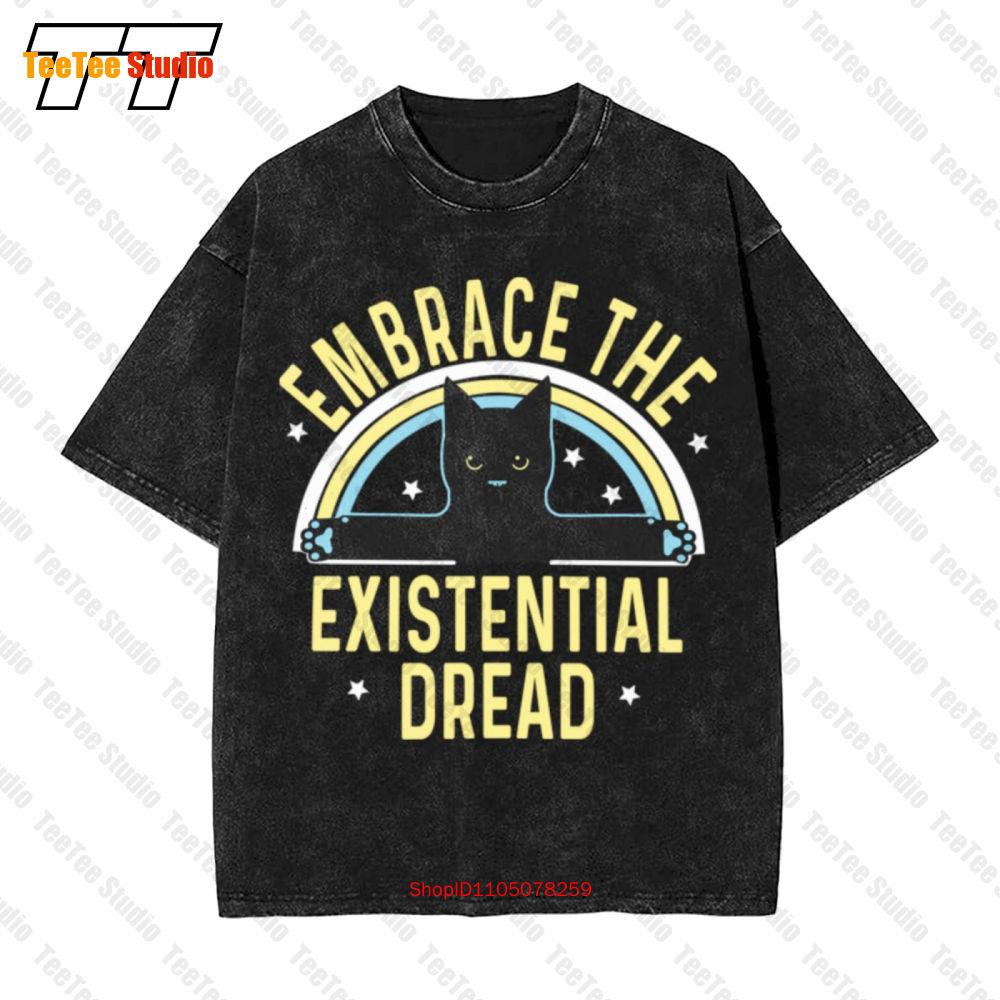 Embrace The Existential Dread Cat Kitten Vintage Oversized TShirt PTF S