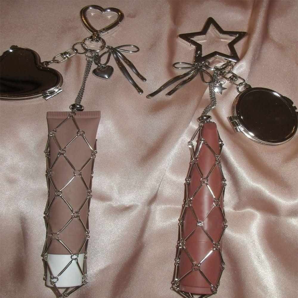 Charm Bag Accessories Lip Balm Bag Key Chain Stainless Steel Lipsticks Holder Protective Cover