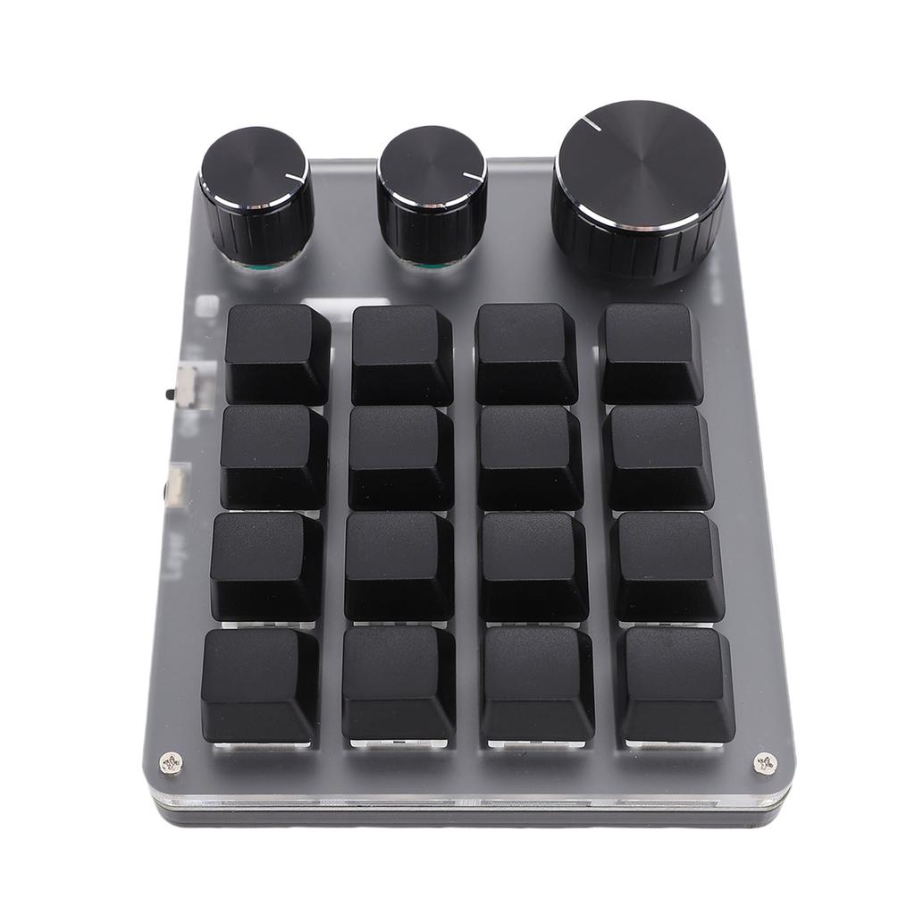 Tastatur 16 Tasten 3 Drehregler 2,4G Kabelgebunden 3 Modi Rot Mechanisches Tastaturfeld Anpassen