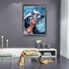 New 5D DIY Diamond Painting Wolf Girl Diamond Embroidery Animal Cross Stitch Crafts Full Round Drill Home Decor Art Gift
