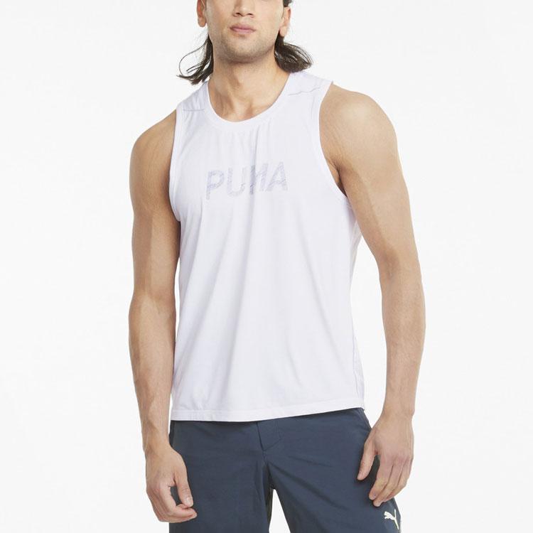 Puma Run Cooladapt Logo Reflective Running Vest Men tops White 520850-02