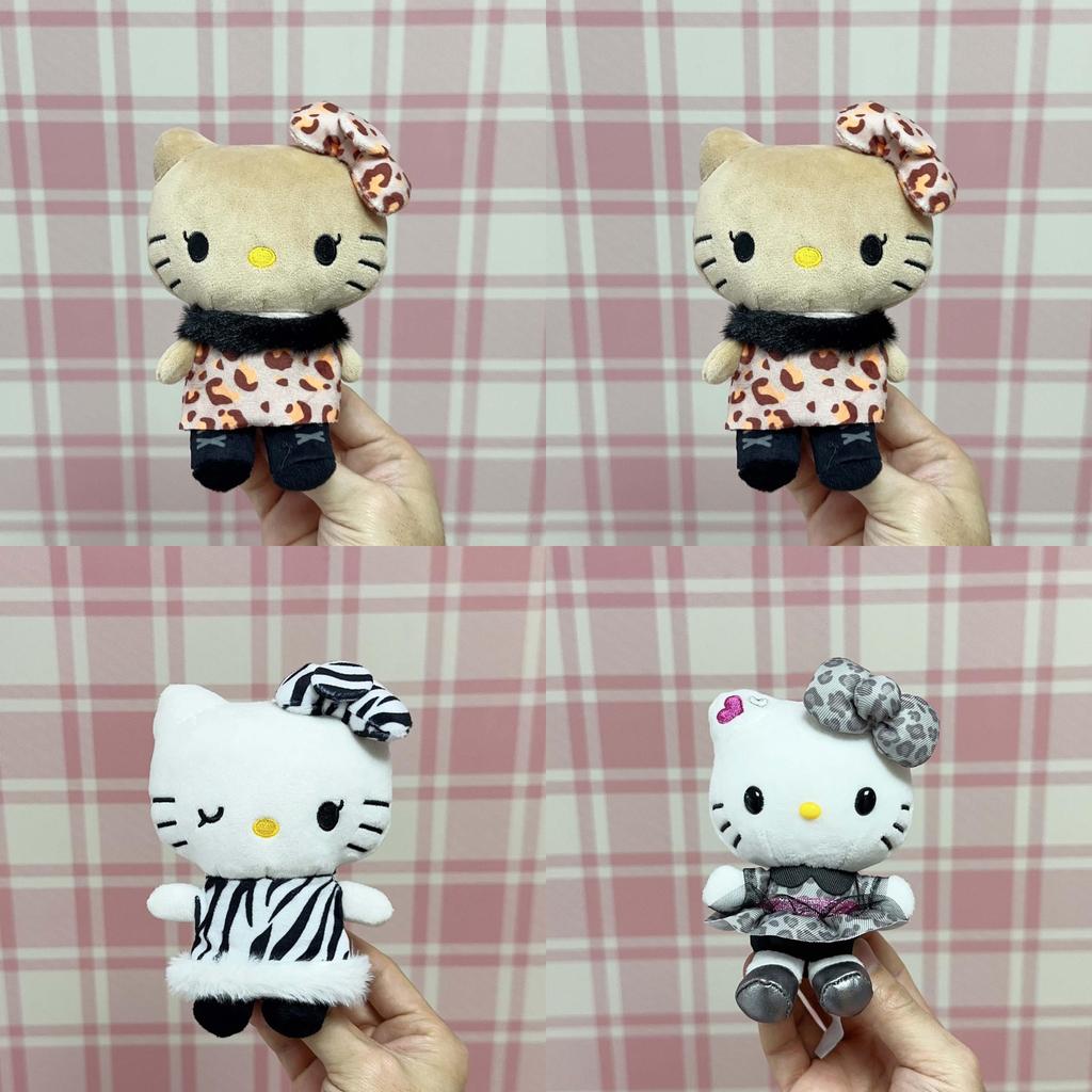 Fun Hello Kitty Plush Pendant With Leopard Print Dress Decor For Collectors And Kids