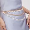Womens Pearl Double Layer Gold Waist Chain With Hook Closure For Summer Elegant Fashion