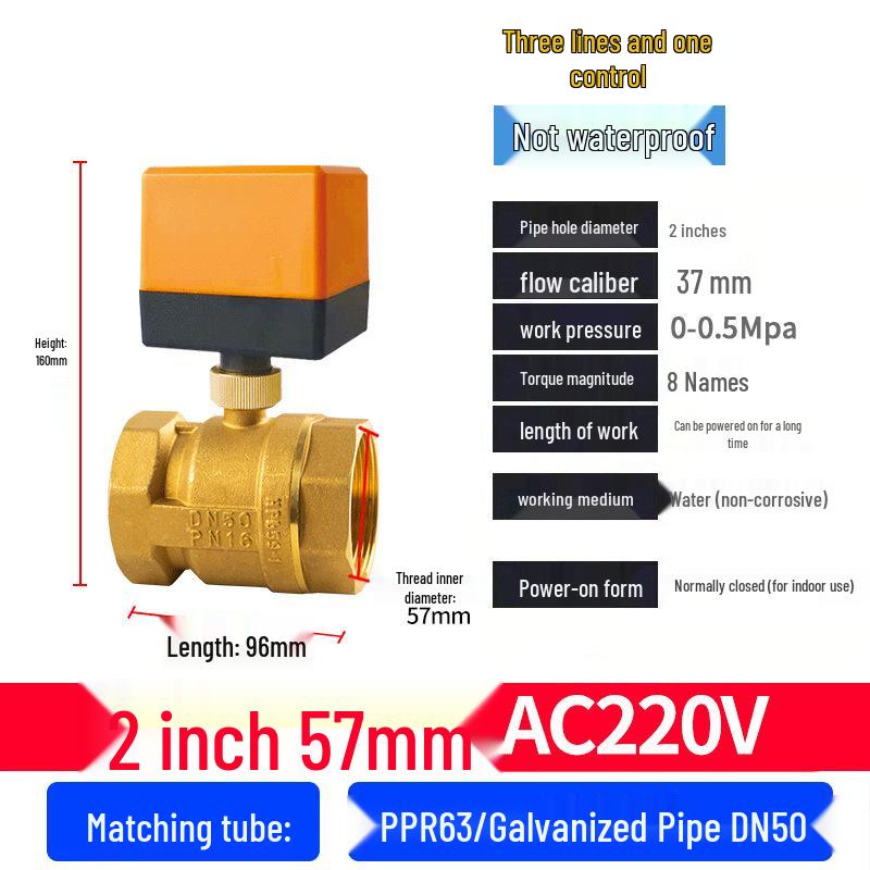220V DN15 Měděný závitový elektrický kulový ventil pro regulaci vody