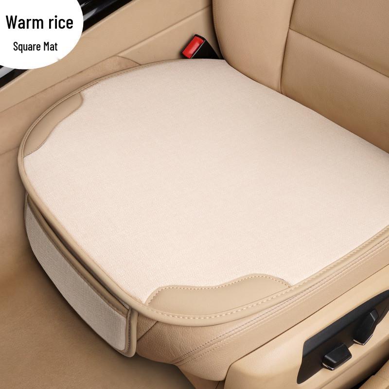 Car Seat Cushion - Universal Leather and Linen Single Piece Without Backrest