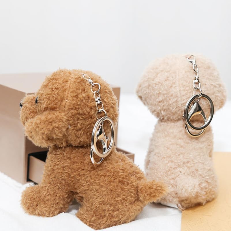 TENDYCOCO Teddy Keychain Plush Cute Fluffy Dog Mascot Pendant Bag Decoration Birthday Gift Toy,