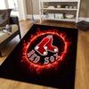 Boston Red Sox2 Flanellmuster Quadratischer Teppich, Läufer, Teppich für Wohnzimmer Schlafzimmer Sofa Spielzimmer Dekor, Rutschfeste Fußmatte