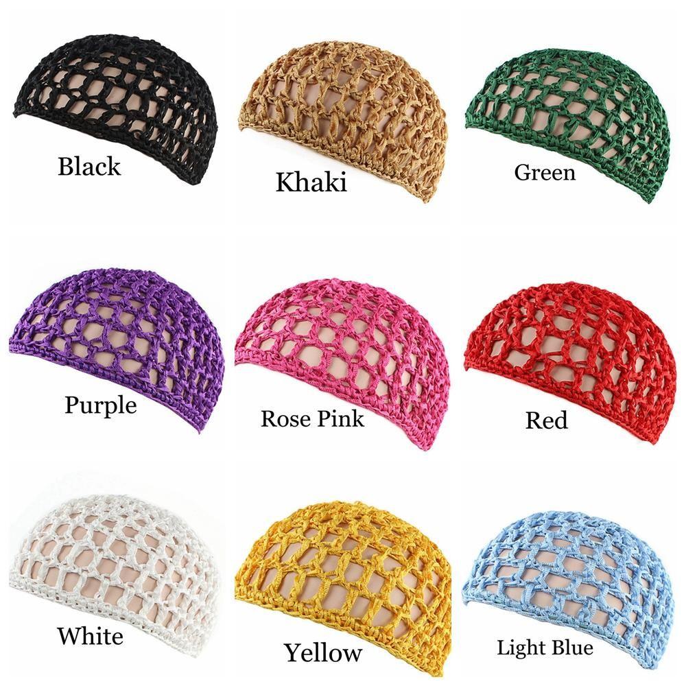 Soft Rayon Knit Snood Hat Mesh Hair Net Hair Care Cap Crochet Sleeping Night Cover Turbans