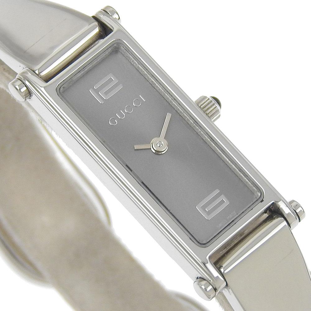 Gucci Watches 1500L grayDial Stainless Steel Quartz Analog Display Women Used