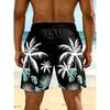 Men's beach shorts with palm tree graphic print, cool and breathable, Hawaiian style