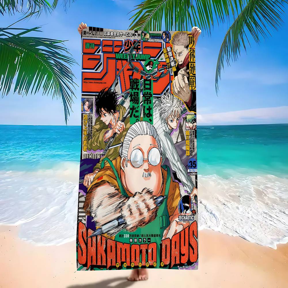 SAKAMOTO DAYS Anime Big Microfiber Beach Towels Quick Dry Towel Sand Beach Towels Pool Towel For Travel Swim Pool Yoga