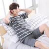Men Pajamas Set Summer Short-sleeves Sleepwear Casual Cotton Sleepwear  Men Nightwear Shorts Pyjama Homme