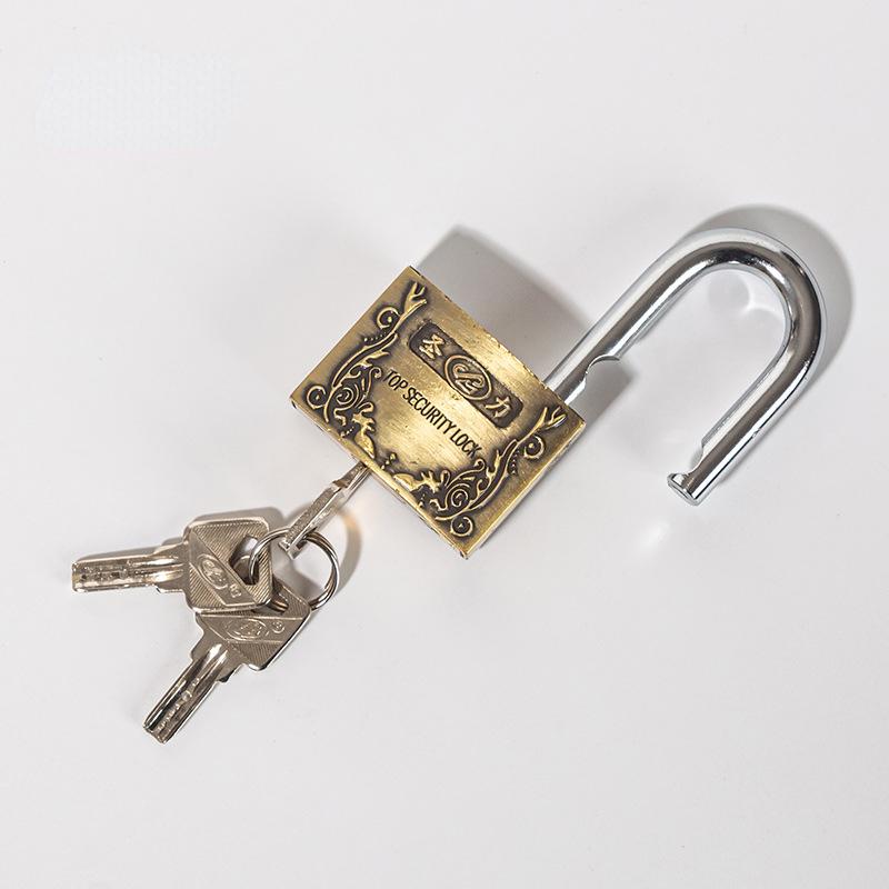 Çinko Alaşımlı Atomik Asma Kilit Retro Su Geçirmez ve Paslanmaz Bakır Kilit, Antik Bronz Kilit Başlığı 3 Anahtarlı Ev Aksesuarı