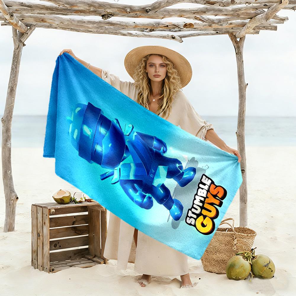 Stumble Guys Beach Towel Super Soft Microfiber Quickdry Fabric Comfortable Lightweight Suitable for Swimming, Gym, Camping, Yoga Vacation