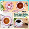 8PCS Full Drill Diamond Coaster Rainbow Gnome Round Diamond Painting Art Coaster Kit Pink Gnome Diamond Painting Crafts Coaster