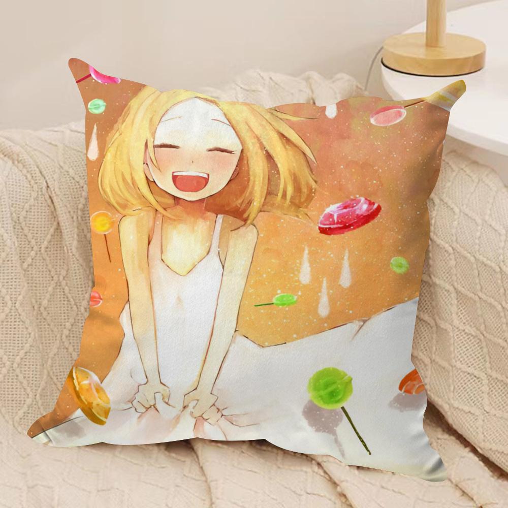 Bunny Drop Anime Cushion Cover Soft Plush Fabric Double-Sided Printed Sofa Cushion Cover for All Seasons Home Decor Gift