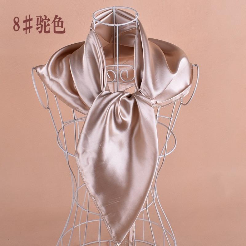 Selected solid color imitation silk generous silk scarf, women's silk scarf 90 * 90 color diced versatile scarf