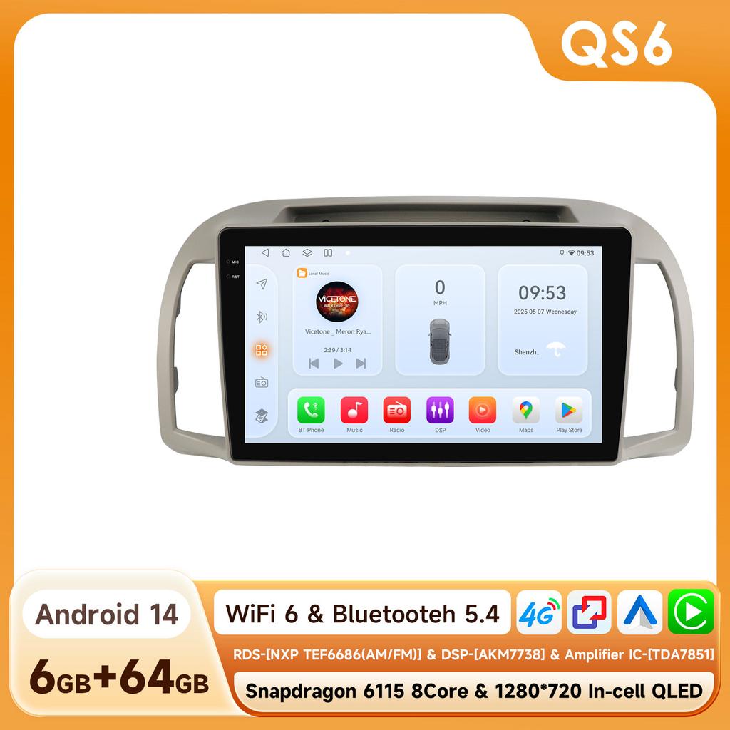 Hizpo Snapdragon Autoradio AI Carplay Android Car Radio for Nissan March Micra K12 2002 -2010 Navigation Auto GPS Head Unit Stereo 5G WIFI Multimedia