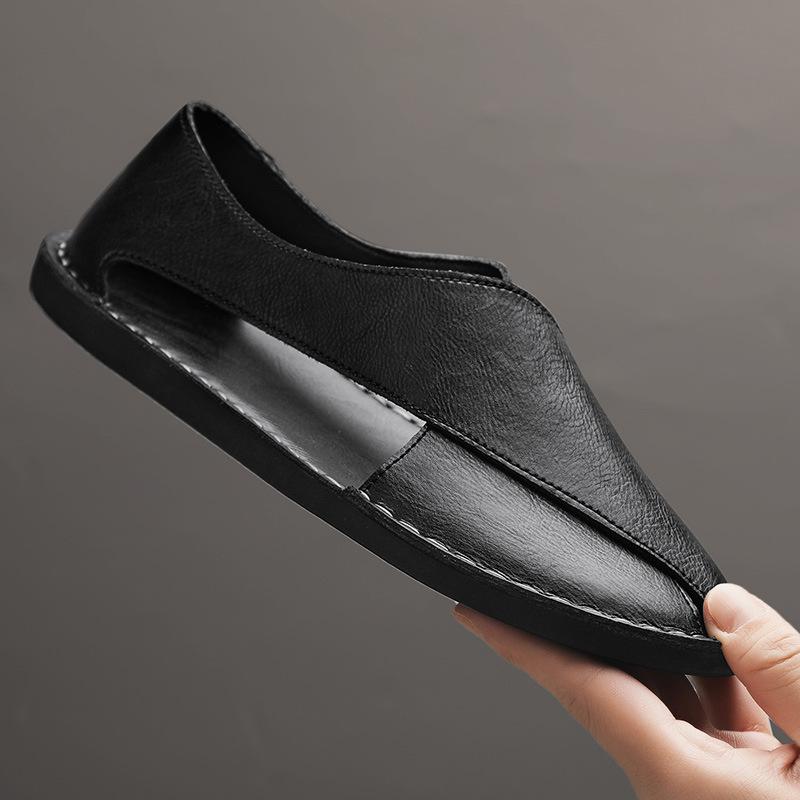 

Douyin popular export high-end summer breathable men s sandals trendy versatile men s outdoor sandals driving shoes 48 чорний