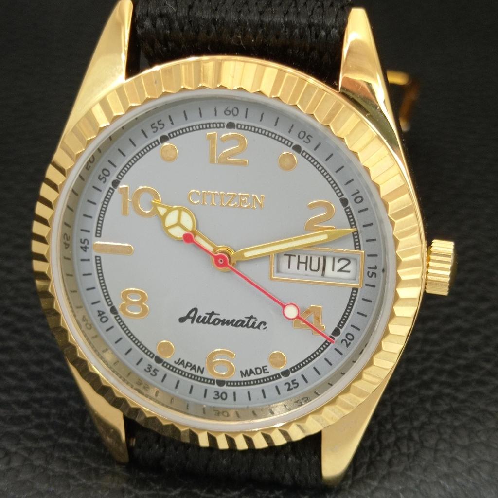 JAPAN VINTAGE REFURBISHED CITIZEN AUTOMATIC 8200 MENS GREY DIAL WATCH a445287-1