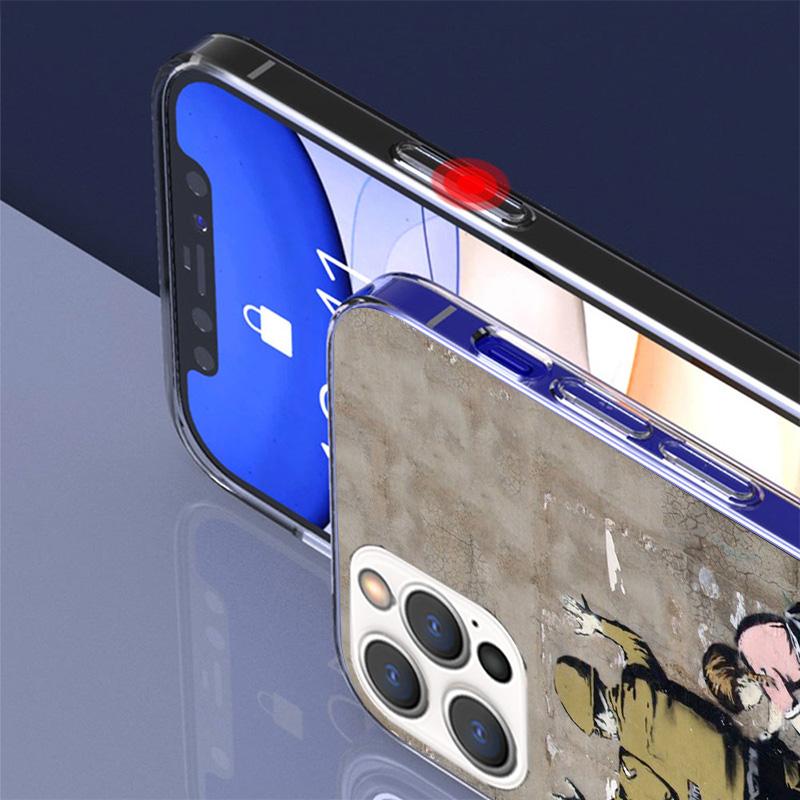 Street Art Banksy Graffiti Phone Case For iPhone 17 Air 16 Pro Max 16E 15 + 14 Plus 11 12 13 Mini 7 8 SE Gift Print Cover Fundas