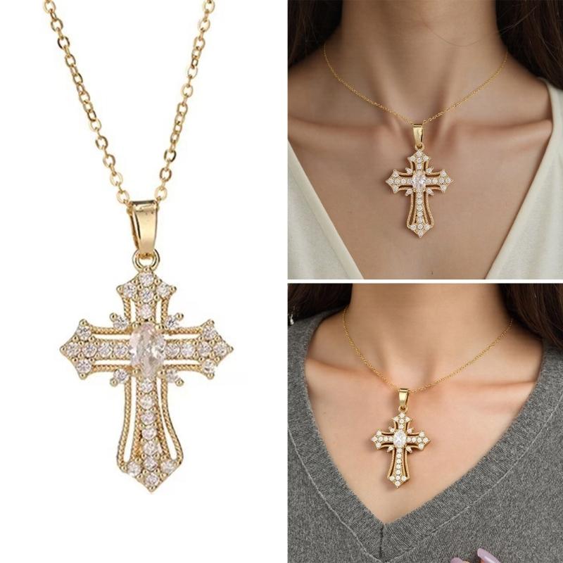 Stylish Crosses Pendant Charm Necklace Resistant to Tarnish Jewelry Accessory for Personalize Expression and Faith