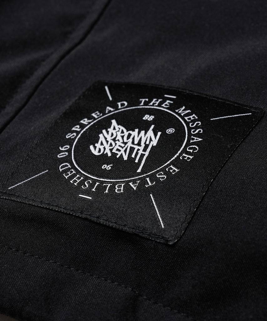 Brownbreath Tag Nylon Shell Hood Jacket - Black