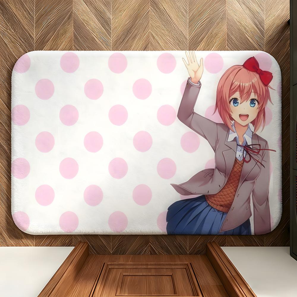 Game D-Doki D-Doki Floor Mat Soft Flannel Floor Mat  Suitable for Entryways, Living Rooms, Bedrooms, and Bathrooms