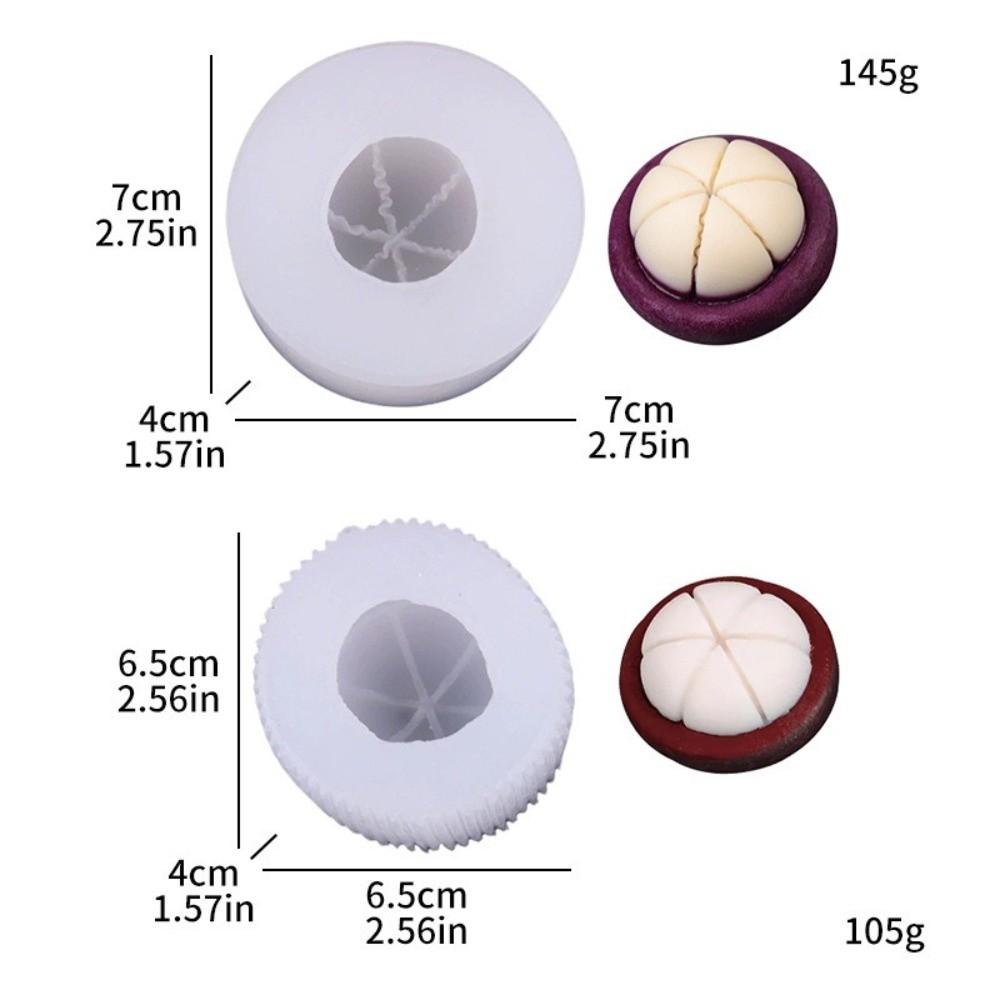 Simulation Mangosteen Silicone Mold DIY 3D Fruit Vegetable Scented Candle Mould White Baking Mold Chocolate Baking Decorative