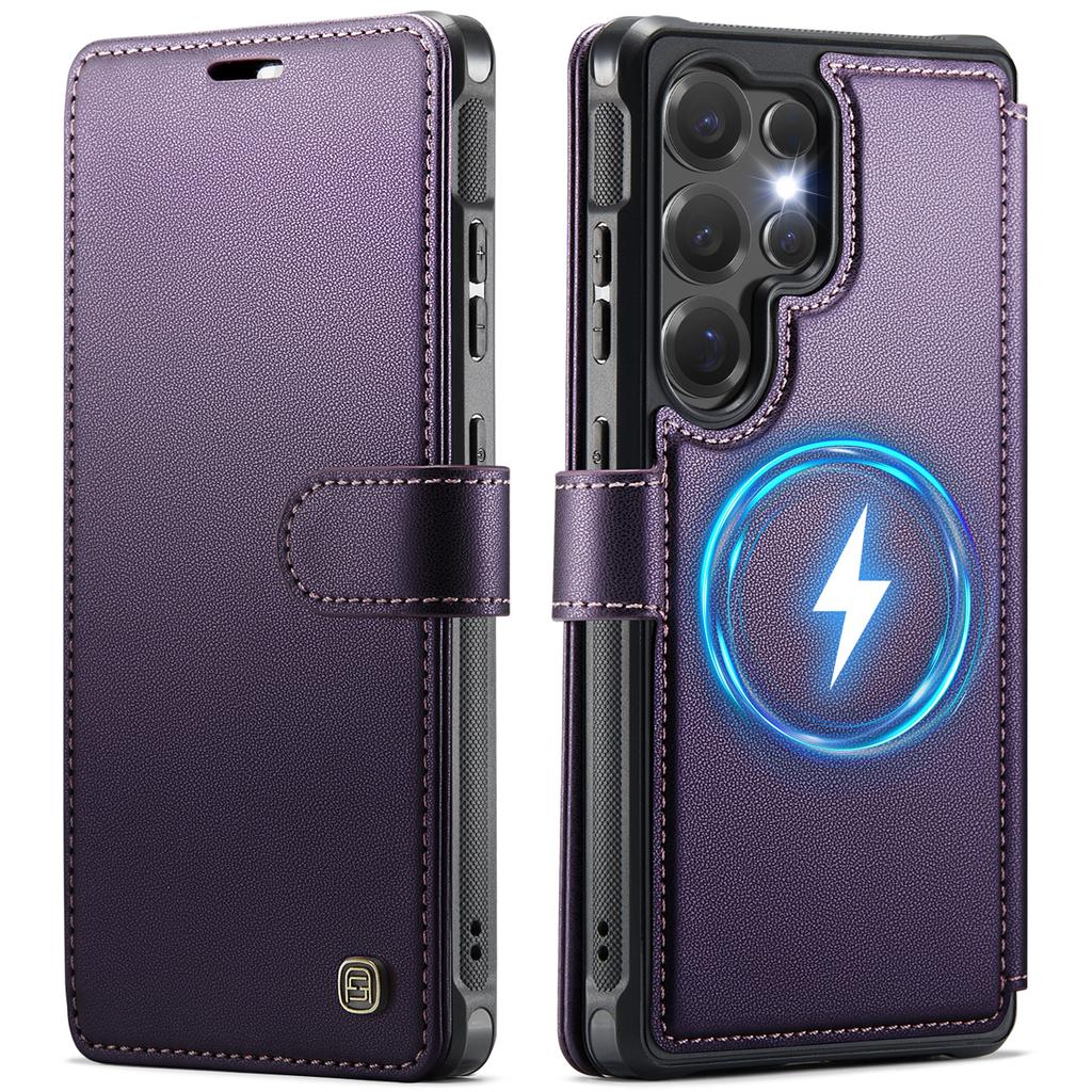 Business Cards Solt Magnetic Wallet Leather Flip Phone Case For Samsung S26 Ultra S25 Edge S24 Plus Book Stand Book Bag Cover