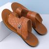 TUINANLE Men’s Minimalist and Stylish Summer Casual Flat Sandals – Slip-on Genuine Leather Sandals Suitable for Indoor and Outdoor Use