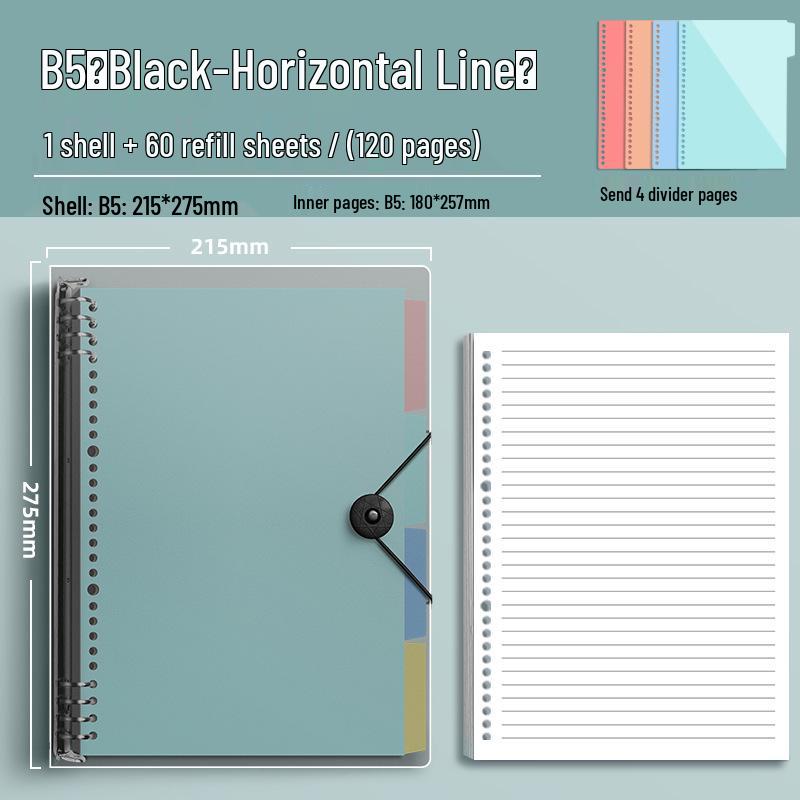 Comfort Grip Thick Ring Binder Notebook, B5/A4 Loose-Leaf Refill, Ideal for Junior High Students