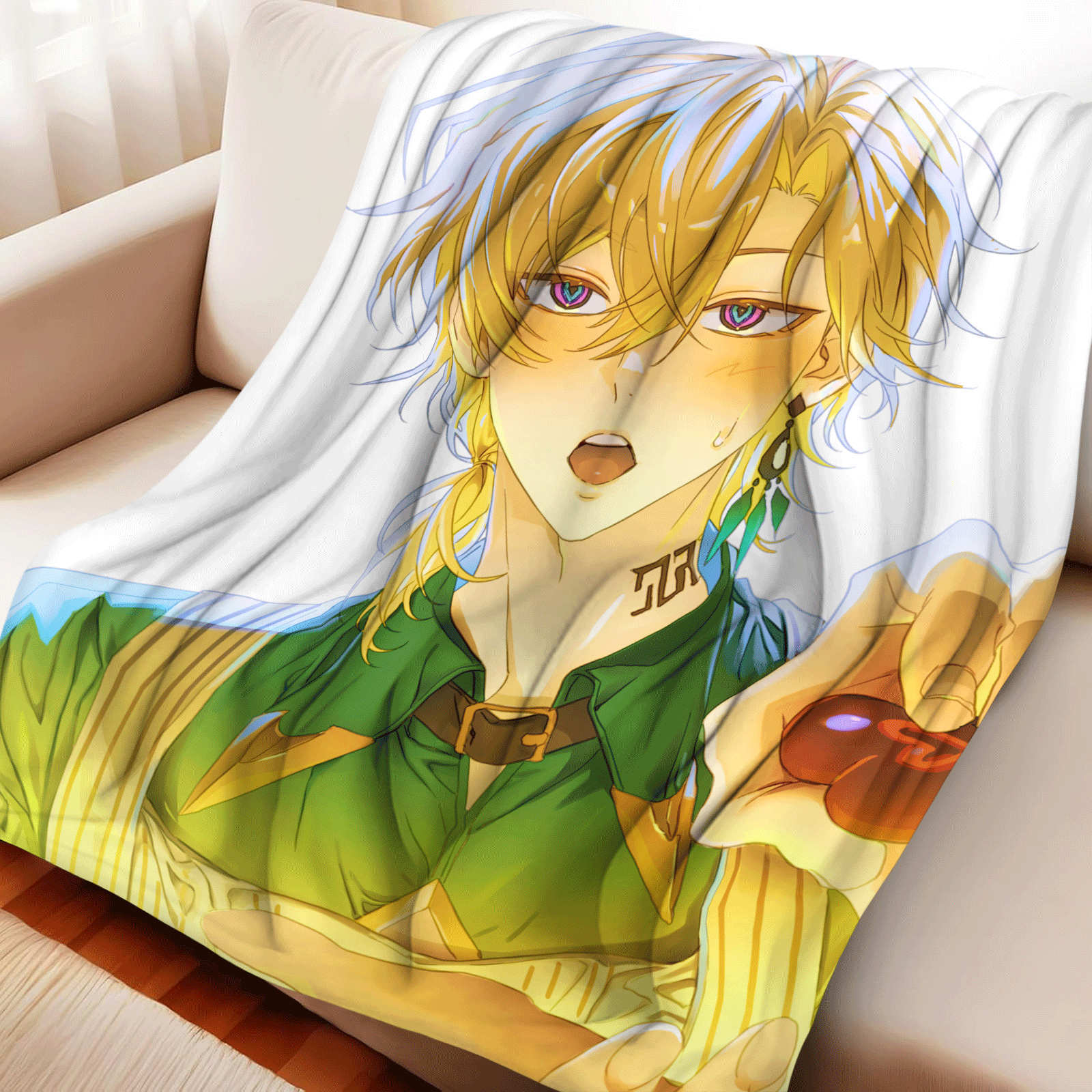 Game Honkai: Star Rail Aventurine Flannel Blanket Warmth Soft Air Conditioning Otaku Blanket Multifunctional Decorative Blankets 130x150cm
