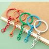 10 Pieces Colorful Metal Keychain Rings with Chains and Clasps for Keys Fashionable Key Holders Jewelry Accessories