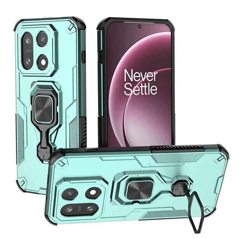 KEYSION Shockproof Armor Case for OnePlus 15 5G Silicone+PC Upright Metal Live Ring Stand Phone Back Cover for One Plus 1+ 15