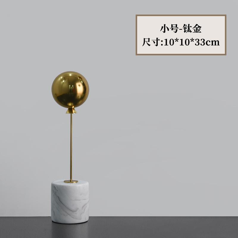 

Natural Marble Base Metal Ornaments Balloon Sculpture Living Room Statue Home Accessories Decoration Crafts Figurines Miniatures
