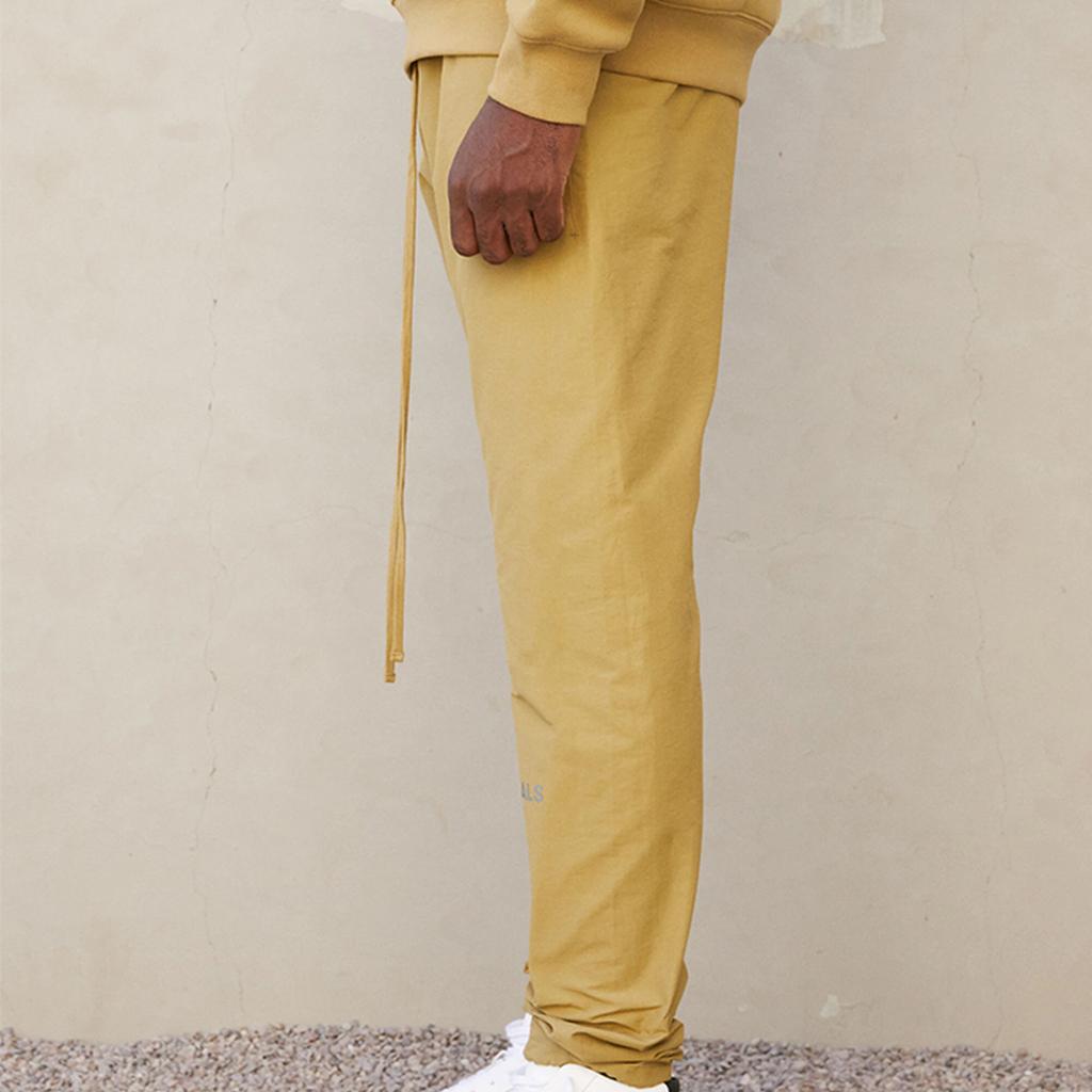 Fear of God Essentials FW21 Track Pants With Thickened Knit For Warmth Unisex Bottoms Amber FOG-FW21-030