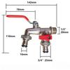 Brass Dual Outlet Faucet 1/2'' Threaded Connection Multifunctional Durable for School Dormitory Sink Use