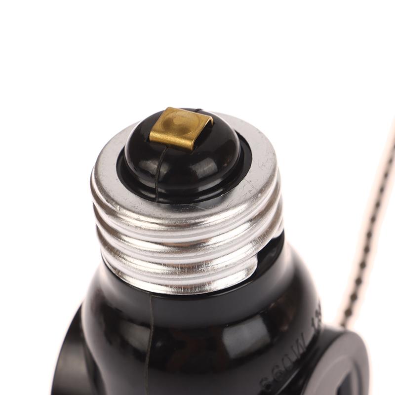 White Black Bakelite L5-15R Us To E26 Light Bulb Socket With 15Cm Pull Chain Switch America Lamp Holder Conversion Base
