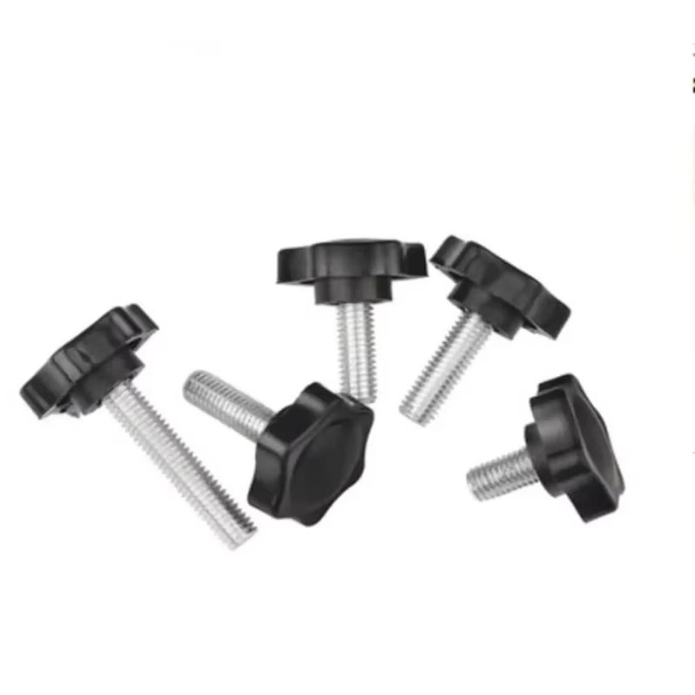 304 Stainless Steel Clamping Screw Knob Pressure Plate Hand Tighten Nuts Thread Clamping Knob Plum Hex Shaped Grips M8x60mm