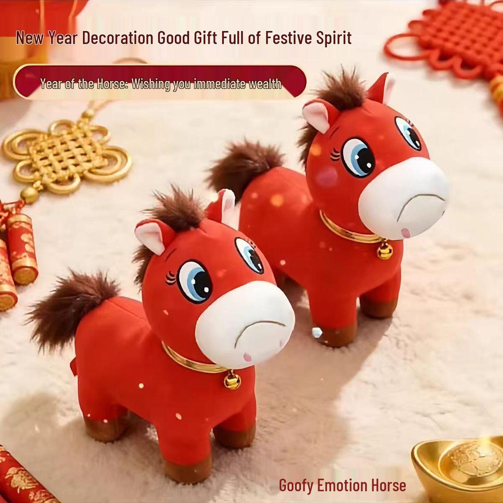 2026 Year of the Horse New Year Mascot Doll - Auspicious Gift with Logo