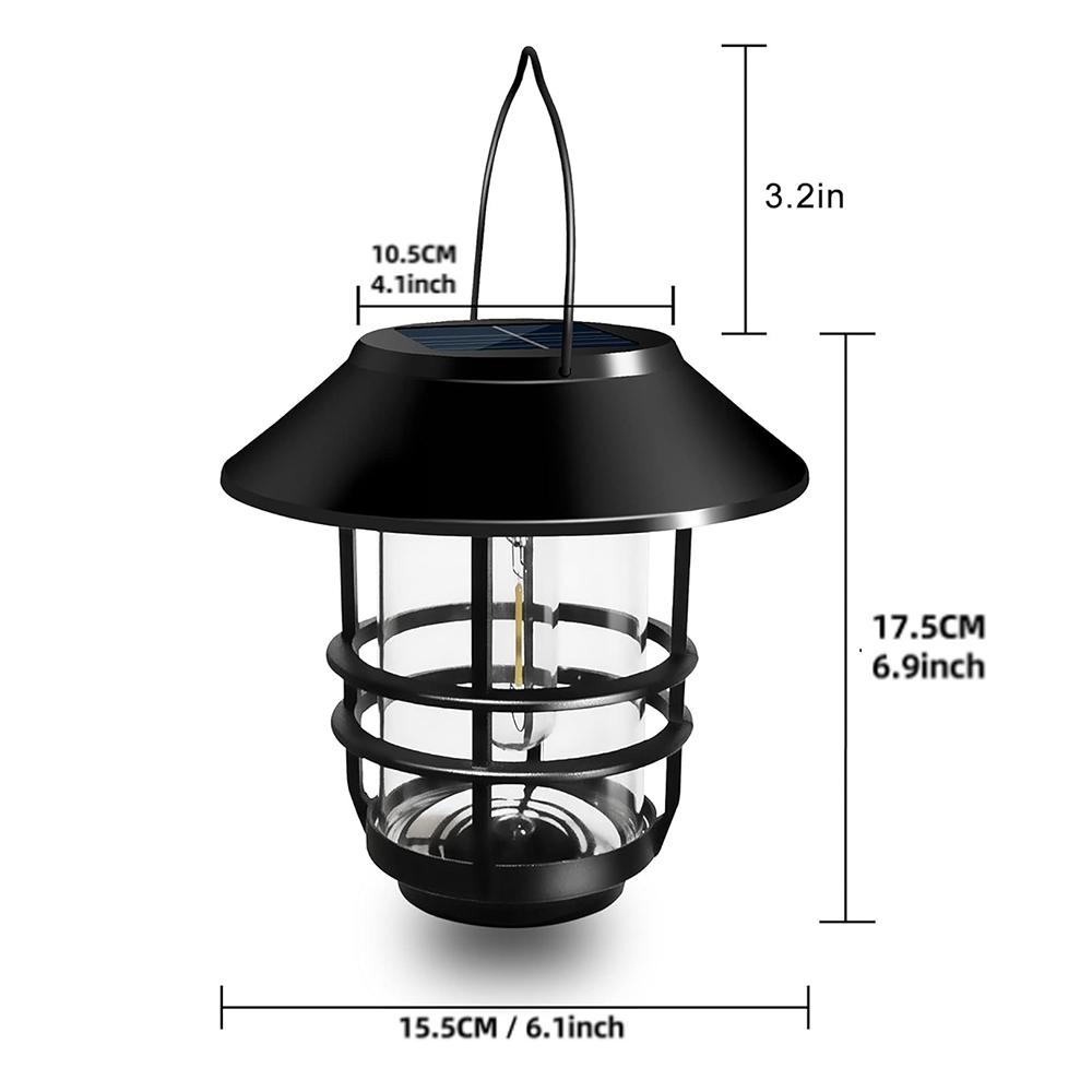 1pcs Solar Hanging Lantern Outdoor Waterproof Solar Flickering Garden Lanterns for Outdoor, Fence, Front Porch Exterior Lighting