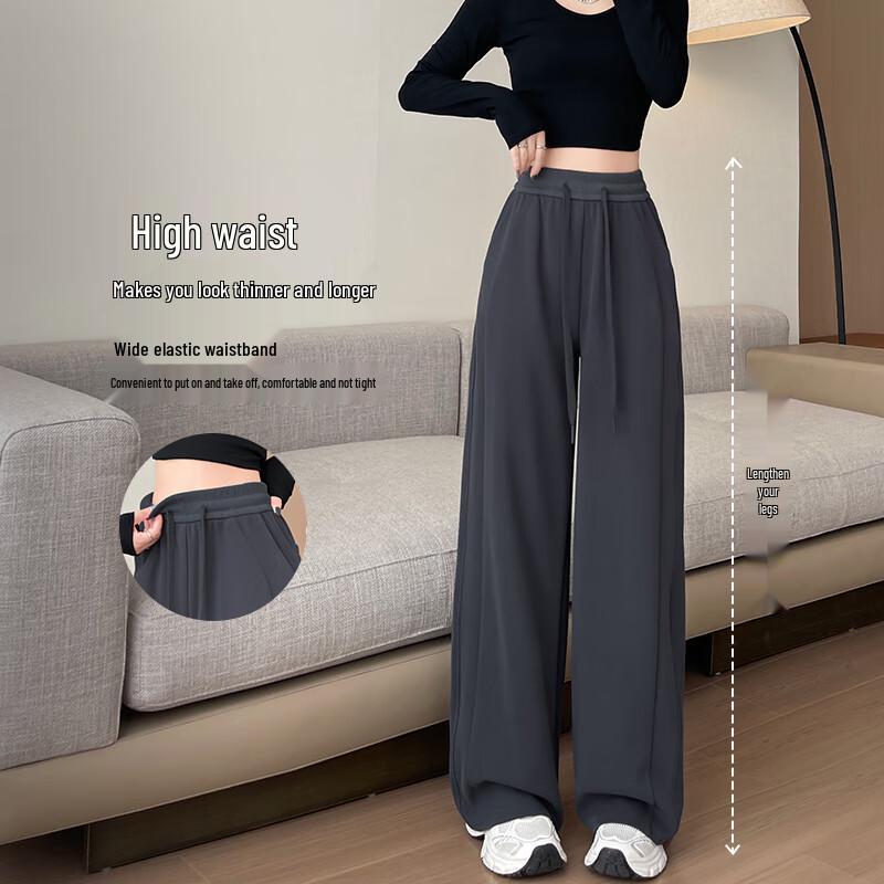 Women's High-Waist Wide Leg Fleece Sweatpants