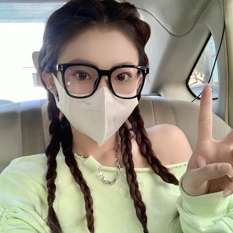 Women’s Black Round Anti-Blue Light Glasses - Fits Round Faces, Flat Myopia-Compatible Lenses, Prescription Ready.