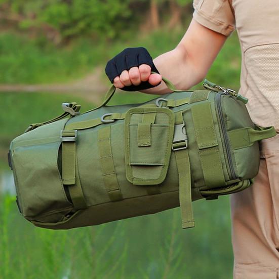 Zaino da pesca con portacanna, grande capacità, impermeabile, in tessuto Oxford, per campeggio, escursionismo, caccia, pesca, accessori, borsa portaoggetti