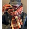 Double-sided plaid scarf women's autumn and winter British style classic plaid ins versatile long thickened warm shawl men