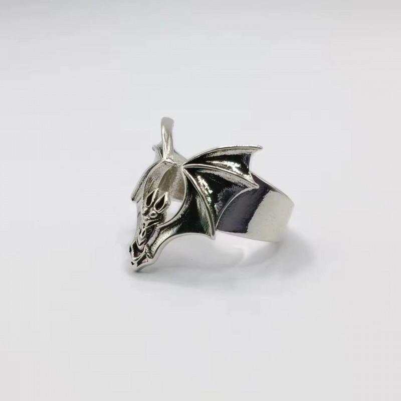 Adjustable Open Ring Men Women Vintage Bat Punk Style Plated Retro Fashion Statement Halloween Accessory