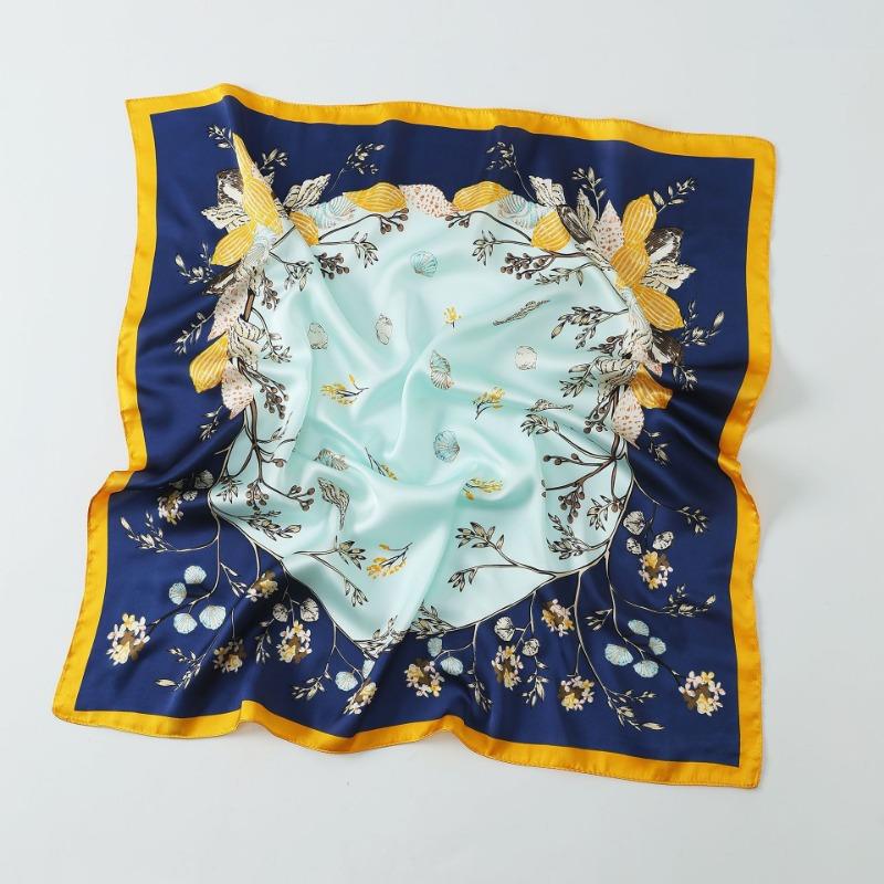 Women S 70cm Floral Printed Square Scarf For All Seasons