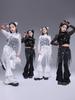 Korean Style Girls' Jazz Dance Costume Set: Cropped Vest Top & Sweatpants for Performances