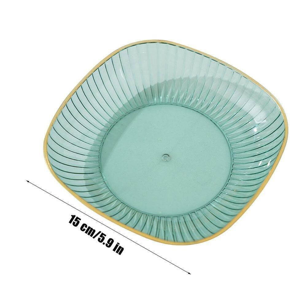 PET Fruit Tray New with Storage Rack Transparent Candy Tray Round and Smooth Multifunctional Dried Fruit Plate Home